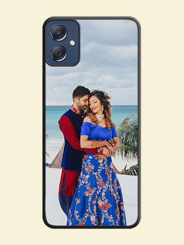 Full Single Pic Upload On Space Black Custom Soft Matte Mobile Back Cover - Galaxy F05