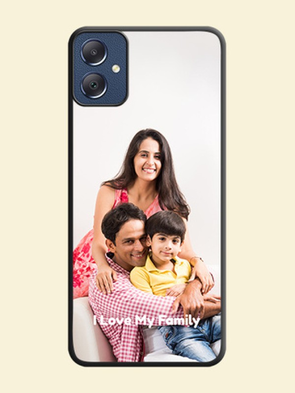 Full Single Pic Upload With Text On Space Black Custom Soft Matte Mobile Back Cover - Galaxy F05