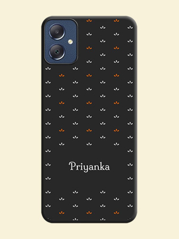Simple Pattern With Custom Text On Space Black Custom Soft Matte Mobile Back Cover - Galaxy F05