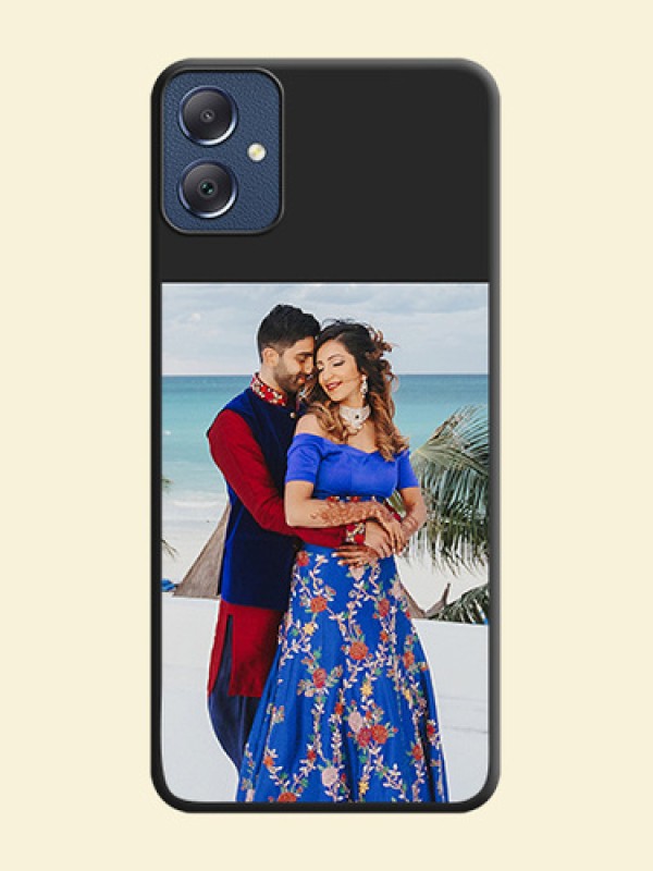 Image Upload With Space Black Color On Custom Soft Matte Mobile Back Cover - Samsung Galaxy F05