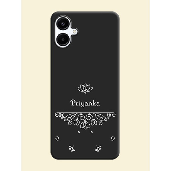 Lotus Garden Custom Text On Space Black Custom Soft Matte Mobile Back Cover - Galaxy F06 Lotus Garden Custom Text On Space Black Custom Soft Matte Mobile Back Cover - Galaxy F06