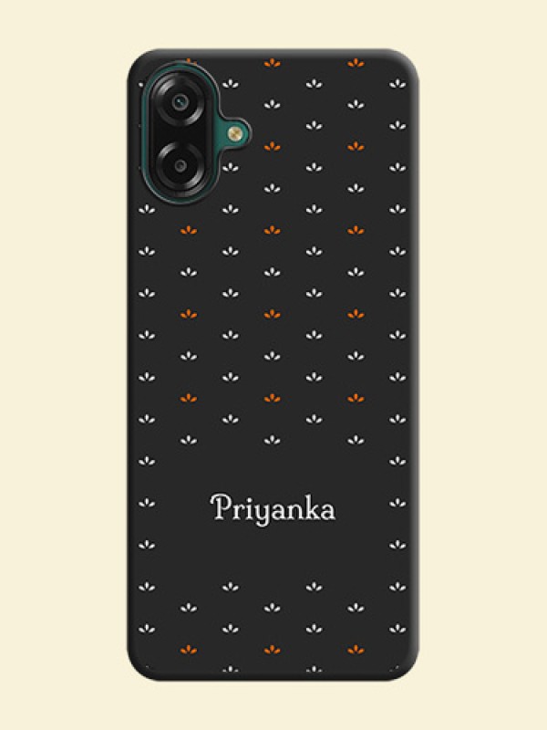 Simple Pattern With Custom Text On Space Black Custom Soft Matte Mobile Back Cover - Samsung Galaxy F07