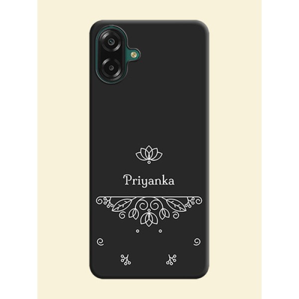 Lotus Garden Custom Text On Space Black Custom Soft Matte Mobile Back Cover - Samsung Galaxy F07 Lotus Garden Custom Text On Space Black Custom Soft Matte Mobile Back Cover - Samsung Galaxy F07