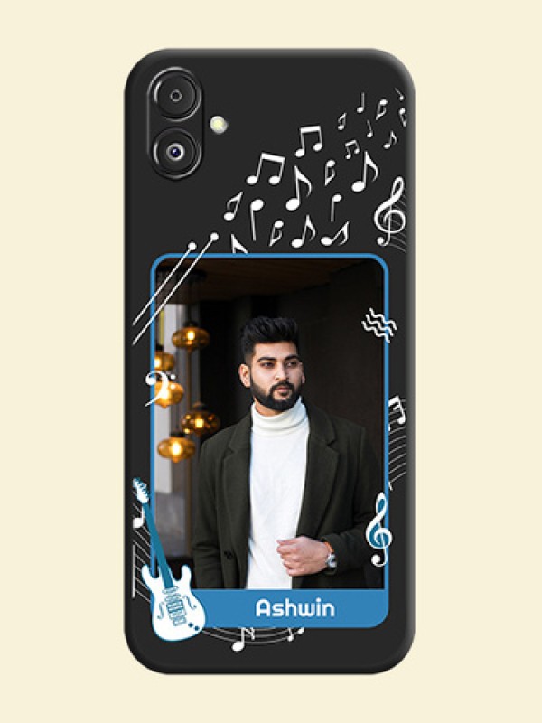 Musical Theme Design with Text - Photo on Space Black Soft Matte Mobile Case - Galaxy F14 5G
