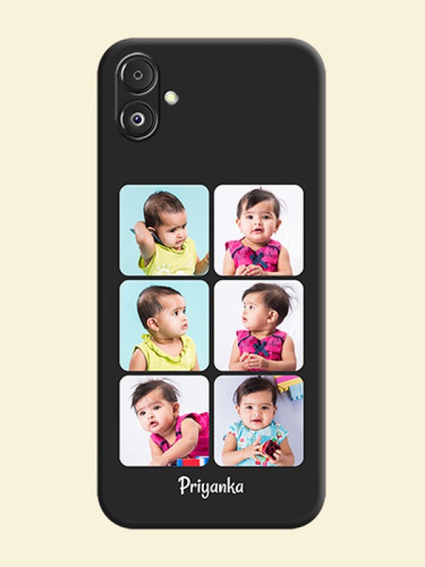 Floral Art with 6 Image Holder - Photo on Space Black Soft Matte Mobile Case - Galaxy F14 5G