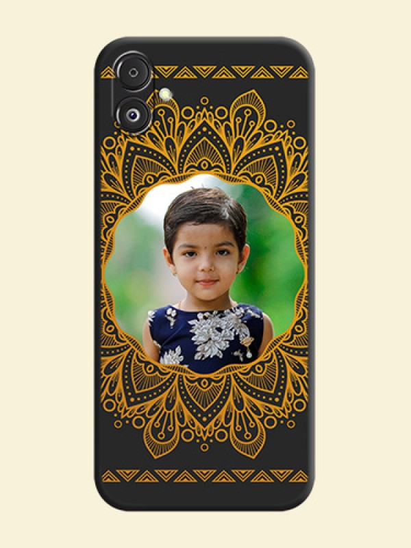 Round Image with Floral Design - Photo on Space Black Soft Matte Mobile Cover - Galaxy F14 5G