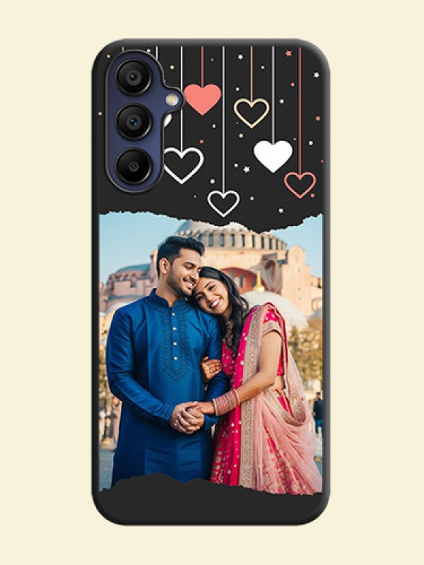 Love Hangings with Splash Wave Picture on Space Black Custom Soft Matte Phone Back Cover - Galaxy F15 5G