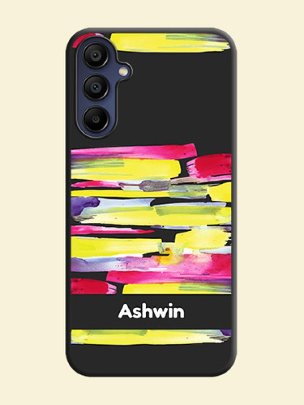 Brush Coloured on Space Black Personalized Soft Matte Phone Covers - Galaxy F15 5G