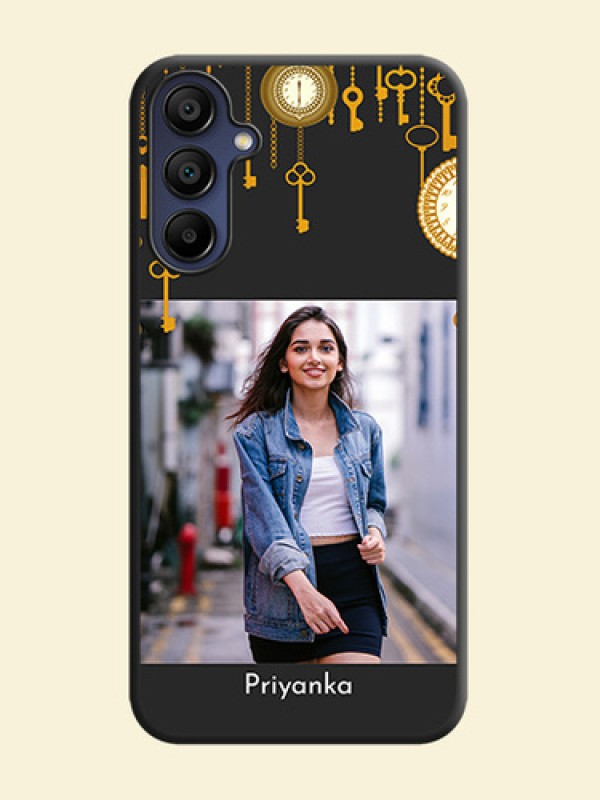 Decorative Design with Text on Space Black Custom Soft Matte Back Cover - Galaxy F15 5G