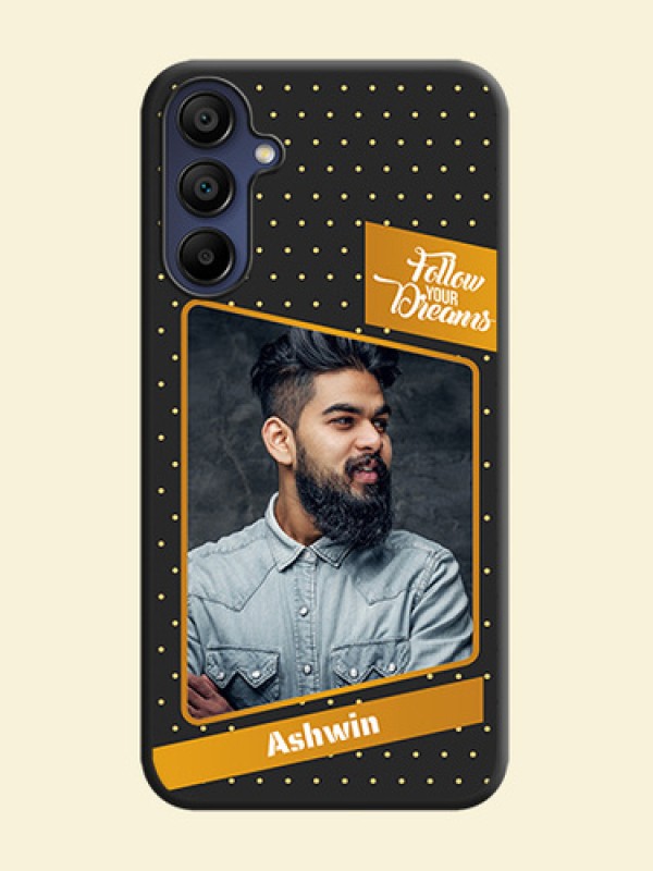 Follow Your Dreams with White Dots on Space Black Custom Soft Matte Phone Cases - Galaxy F15 5G