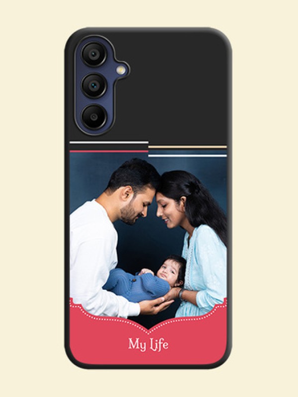 Classic Plain Design with Name - Photo on Space Black Soft Matte Phone Cover - Galaxy F15 5G
