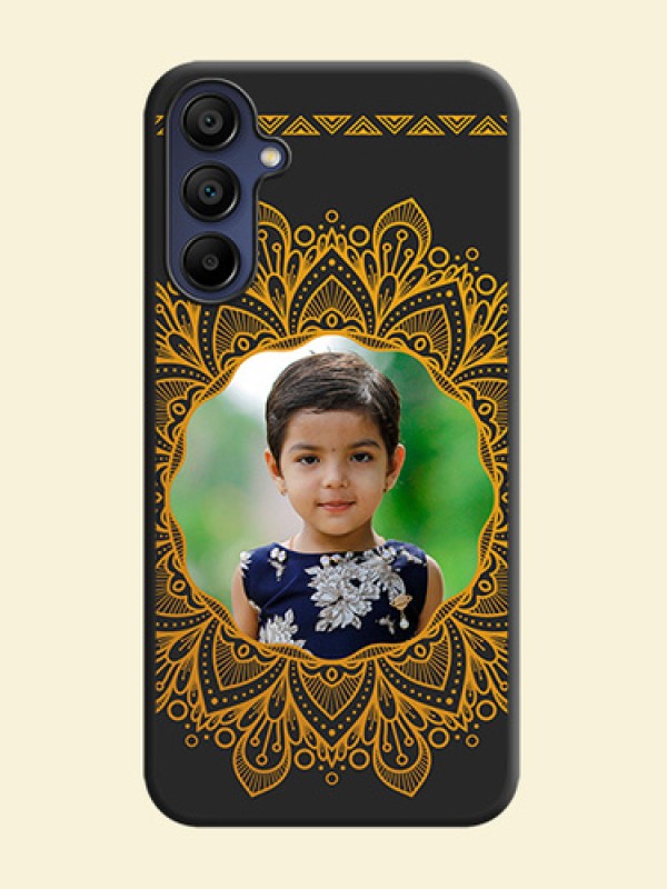Round Image with Floral Design - Photo on Space Black Soft Matte Mobile Cover - Galaxy F15 5G