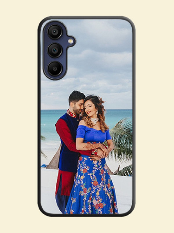 Full Single Pic Upload On Space Black Personalized Soft Matte Phone Covers - Galaxy F15 5G
