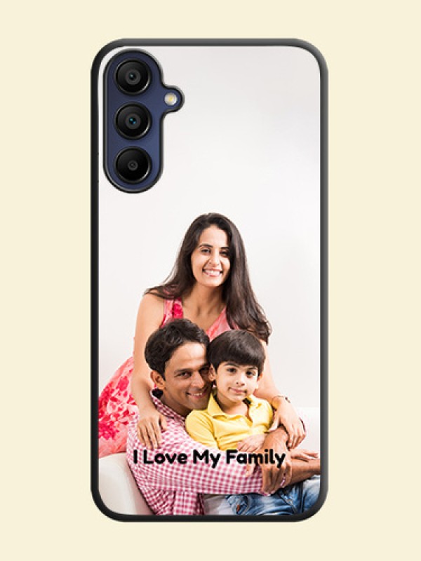 Full Single Pic Upload With Text On Space Black Personalized Soft Matte Phone Covers - Galaxy F15 5G