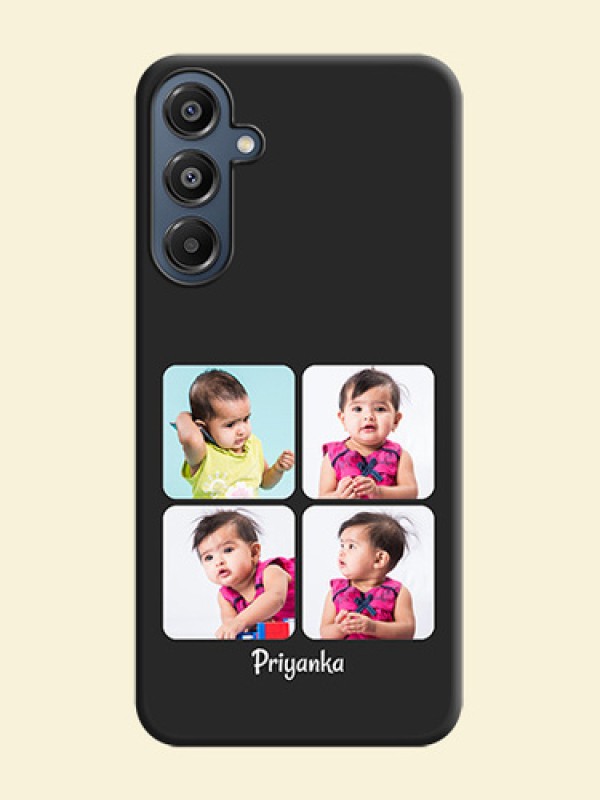 Floral Art with 6 Image Holder on Photo On Space Black Custom Soft Matte Mobile Back Cover - Galaxy F16 5G