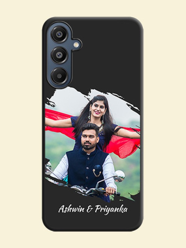 Grunge Brush Strokes on Photo On Space Black Custom Soft Matte Mobile Back Cover - Galaxy F16 5G