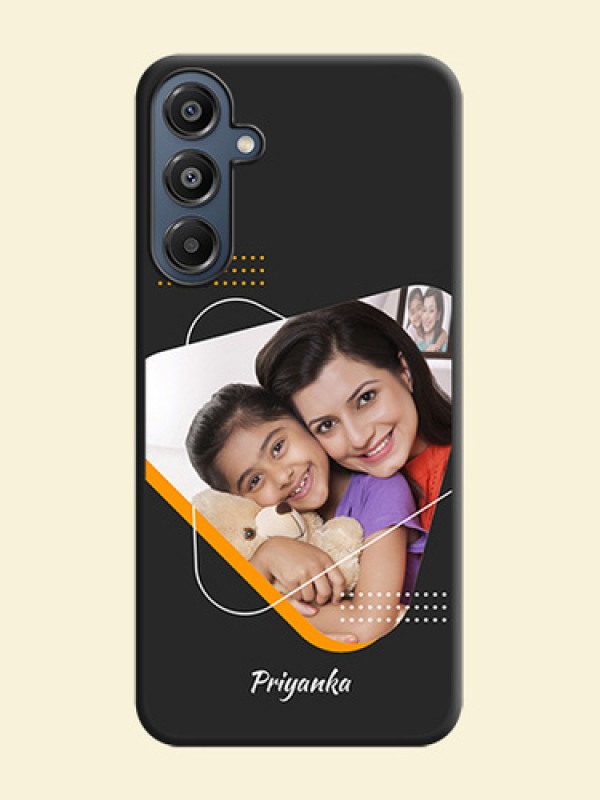 Yellow Triangle on Photo On Space Black Custom Soft Matte Mobile Back Cover - Galaxy F16 5G