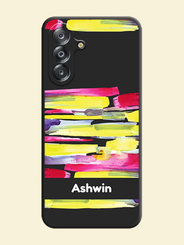 Brush Coloured On Space Black Custom Soft Matte Mobile Back Cover - Samsung Galaxy F17 5G
