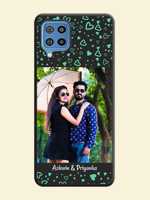 Sea Green Indefinite Love Pattern on Photo on Space Black Soft Matte Mobile Cover - Galaxy F22