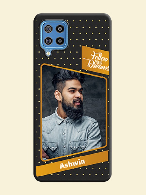 Follow Your Dreams with White Dots on Space Black Custom Soft Matte Phone Cases - Galaxy F22