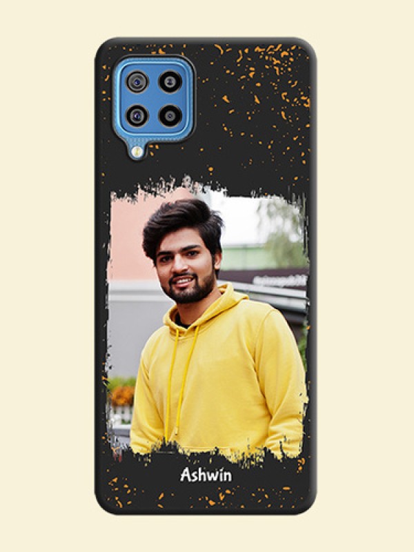 Spray Free Design on Photo on Space Black Soft Matte Phone Cover - Galaxy F22