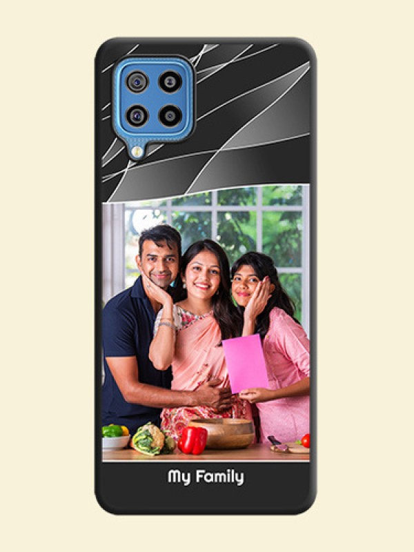 Mixed Wave Lines on Photo on Space Black Soft Matte Mobile Cover - Galaxy F22