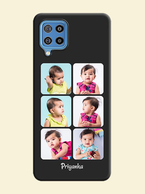 Floral Art with 6 Image Holder on Photo on Space Black Soft Matte Mobile Case - Galaxy F22
