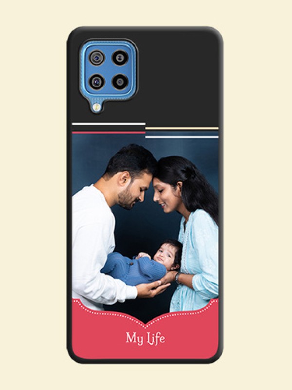Classic Plain Design with Name on Photo on Space Black Soft Matte Phone Cover - Galaxy F22