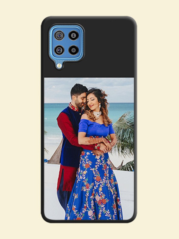 Image Upload With Space Black Color On Custom Soft Matte Mobile Back Cover - Samsung Galaxy F22