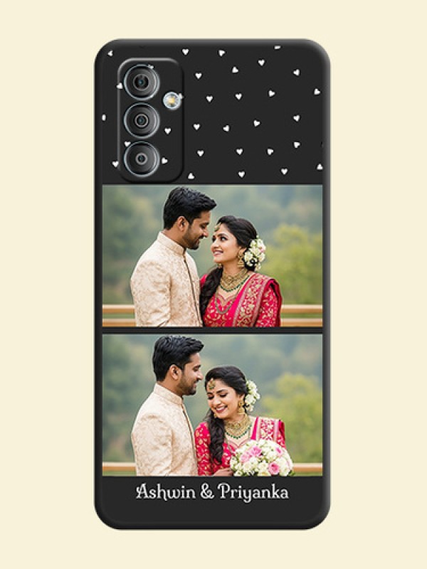 Miniature Love Symbols with Name on Space Black Custom Soft Matte Back Cover - Galaxy F23
