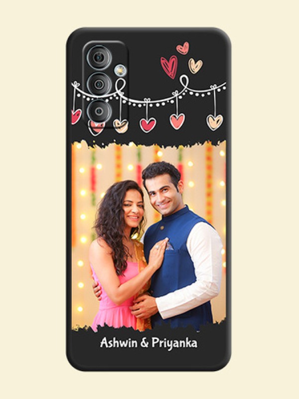 Pink Love Hangings with Name on Space Black Custom Soft Matte Phone Cases - Galaxy F23