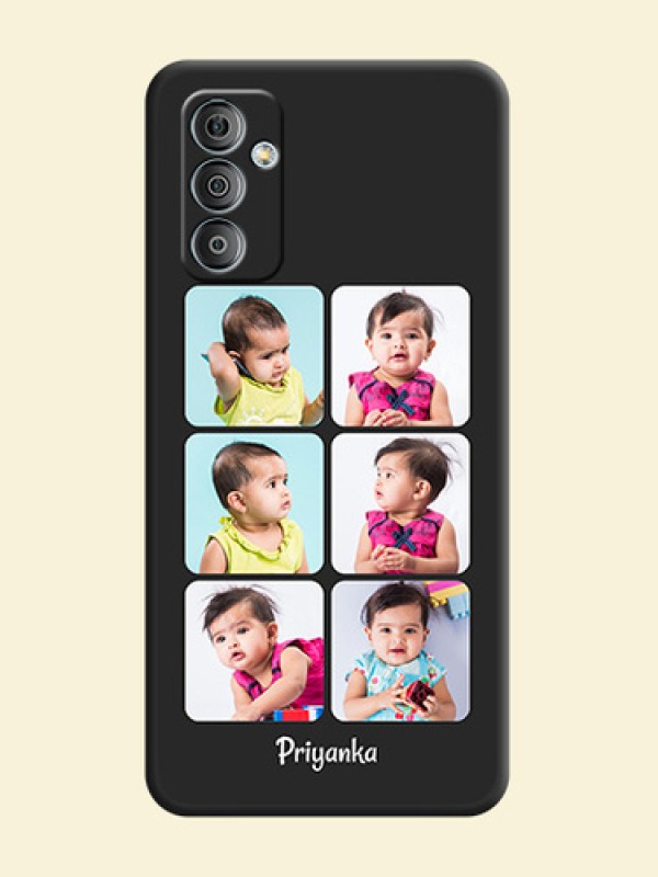 Floral Art with 6 Image Holder on Photo on Space Black Soft Matte Mobile Case - Galaxy F23