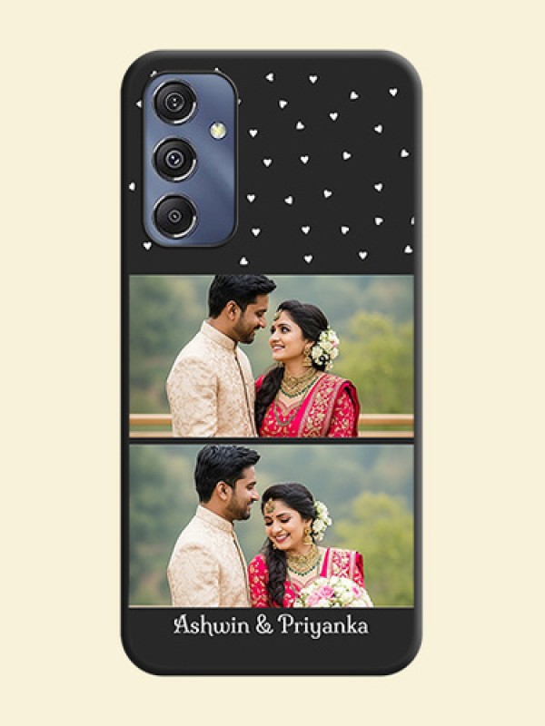 Miniature Love Symbols with Name on Space Black Custom Soft Matte Back Cover - Galaxy F34 5G
