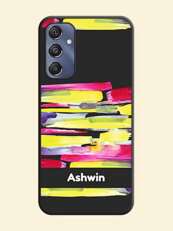 Brush Coloured on Space Black Personalized Soft Matte Phone Covers - Galaxy F34 5G