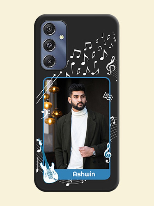 Musical Theme Design with Text - Photo on Space Black Soft Matte Mobile Case - Galaxy F34 5G