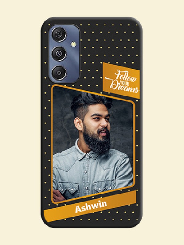 Follow Your Dreams with White Dots on Space Black Custom Soft Matte Phone Cases - Galaxy F34 5G