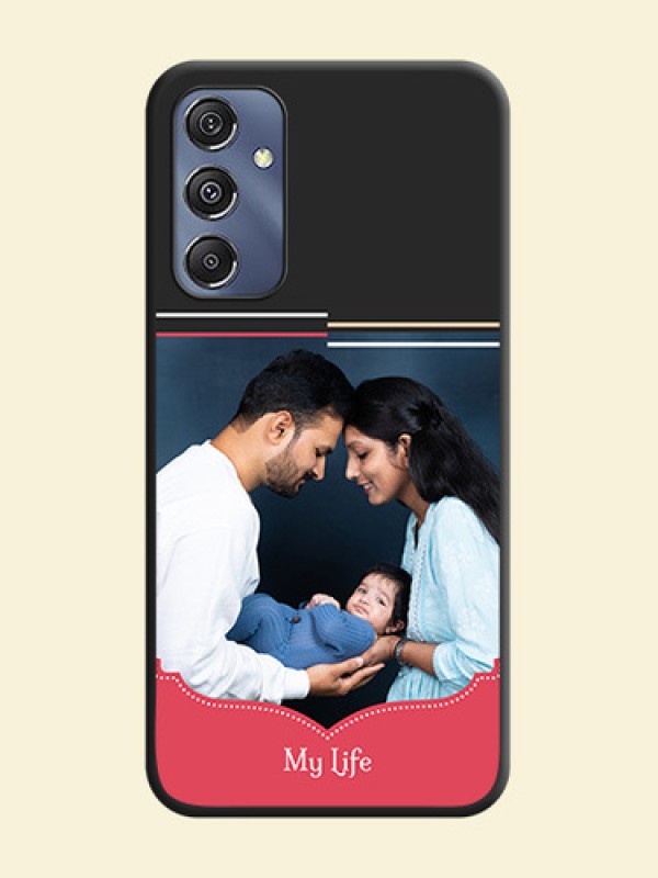 Classic Plain Design with Name - Photo on Space Black Soft Matte Phone Cover - Galaxy F34 5G