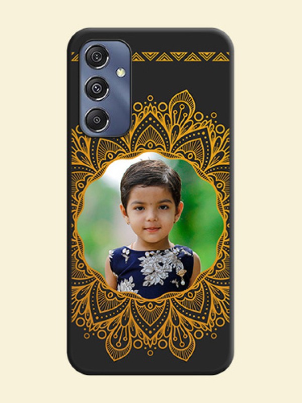 Round Image with Floral Design - Photo on Space Black Soft Matte Mobile Cover - Galaxy F34 5G