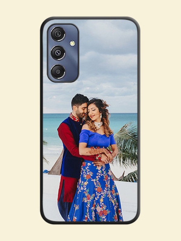 Full Single Pic Upload On Space Black Personalized Soft Matte Phone Covers - Galaxy F34 5G