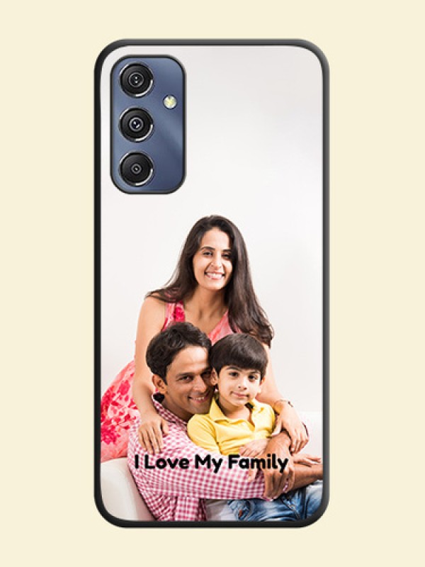 Full Single Pic Upload With Text On Space Black Personalized Soft Matte Phone Covers - Galaxy F34 5G