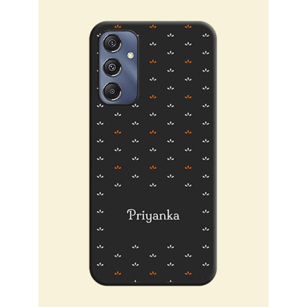 Simple Pattern With Custom Text On Space Black Personalized Soft Matte Phone Covers - Galaxy F34 5G Simple Pattern With Custom Text On Space Black Personalized Soft Matte Phone Covers - Galaxy F34 5G