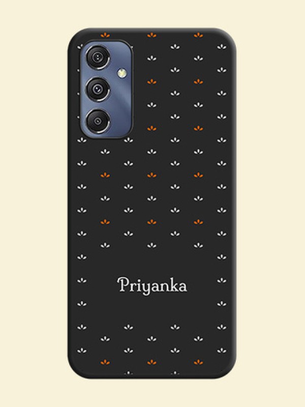 Simple Pattern With Custom Text On Space Black Personalized Soft Matte Phone Covers - Galaxy F34 5G