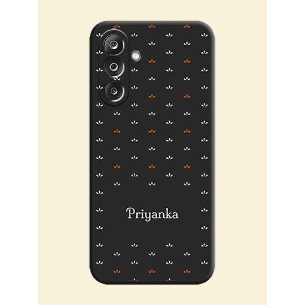 Simple Pattern With Custom Text On Space Black Custom Soft Matte Mobile Back Cover - Samsung Galaxy F36 5G