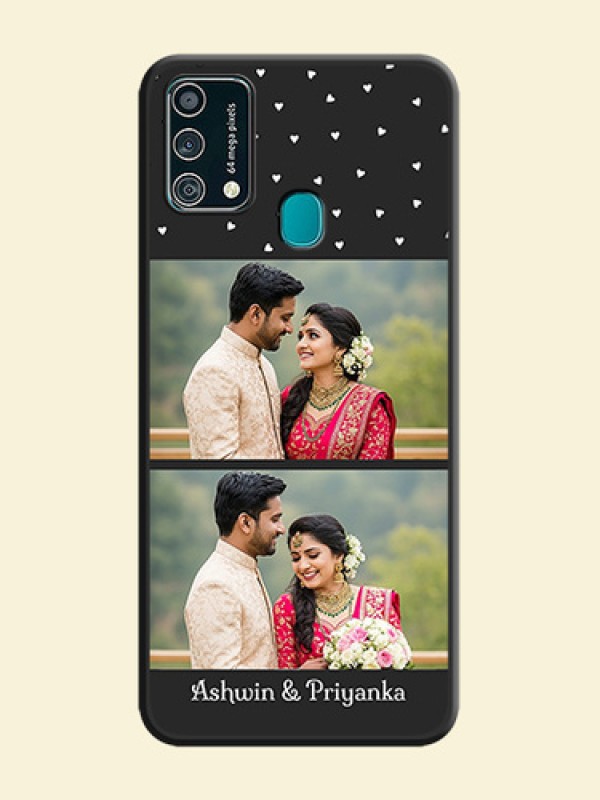 Miniature Love Symbols with Name on Space Black Custom Soft Matte Back Cover - Galaxy F41