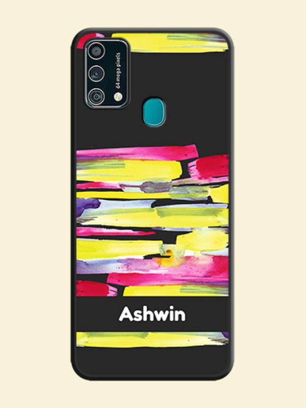 Brush Coloured on Space Black Personalized Soft Matte Phone Covers - Galaxy F41