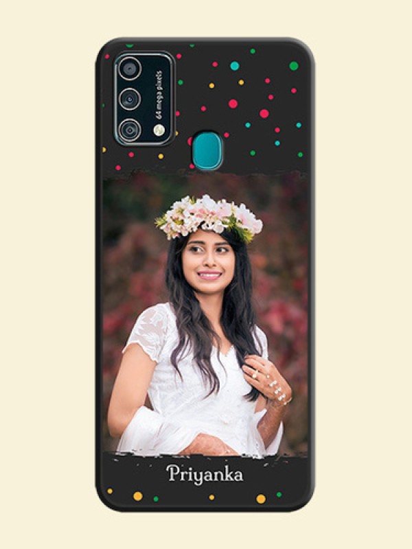 Multicolor Dotted Pattern with Text on Space Black Custom Soft Matte Phone Back Cover - Galaxy F41