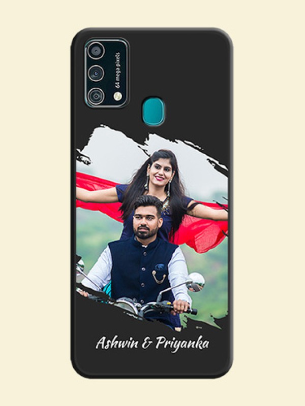Grunge Brush Strokes on Photo on Space Black Soft Matte Back Cover - Galaxy F41
