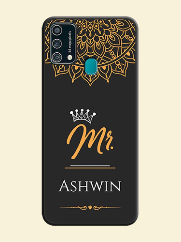 Mr Name with Floral Design  on Personalised Space Black Soft Matte Cases - Galaxy F41