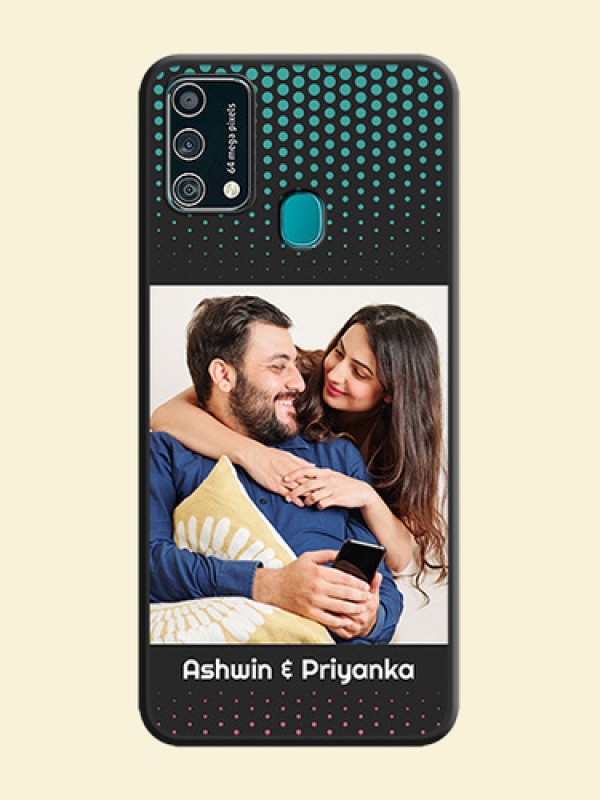 Faded Dots with Grunge Photo Frame and Text on Space Black Custom Soft Matte Phone Cases - Galaxy F41