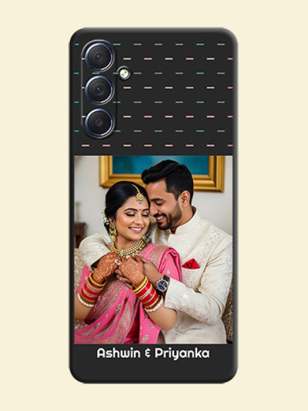 Line Pattern Design with Text on Space Black Custom Soft Matte Phone Back Cover - Galaxy F54 5G